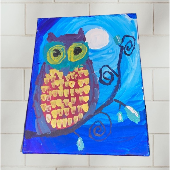 Acrylic Painting “Moonlight Owl” on canvas - Picture 1 of 1